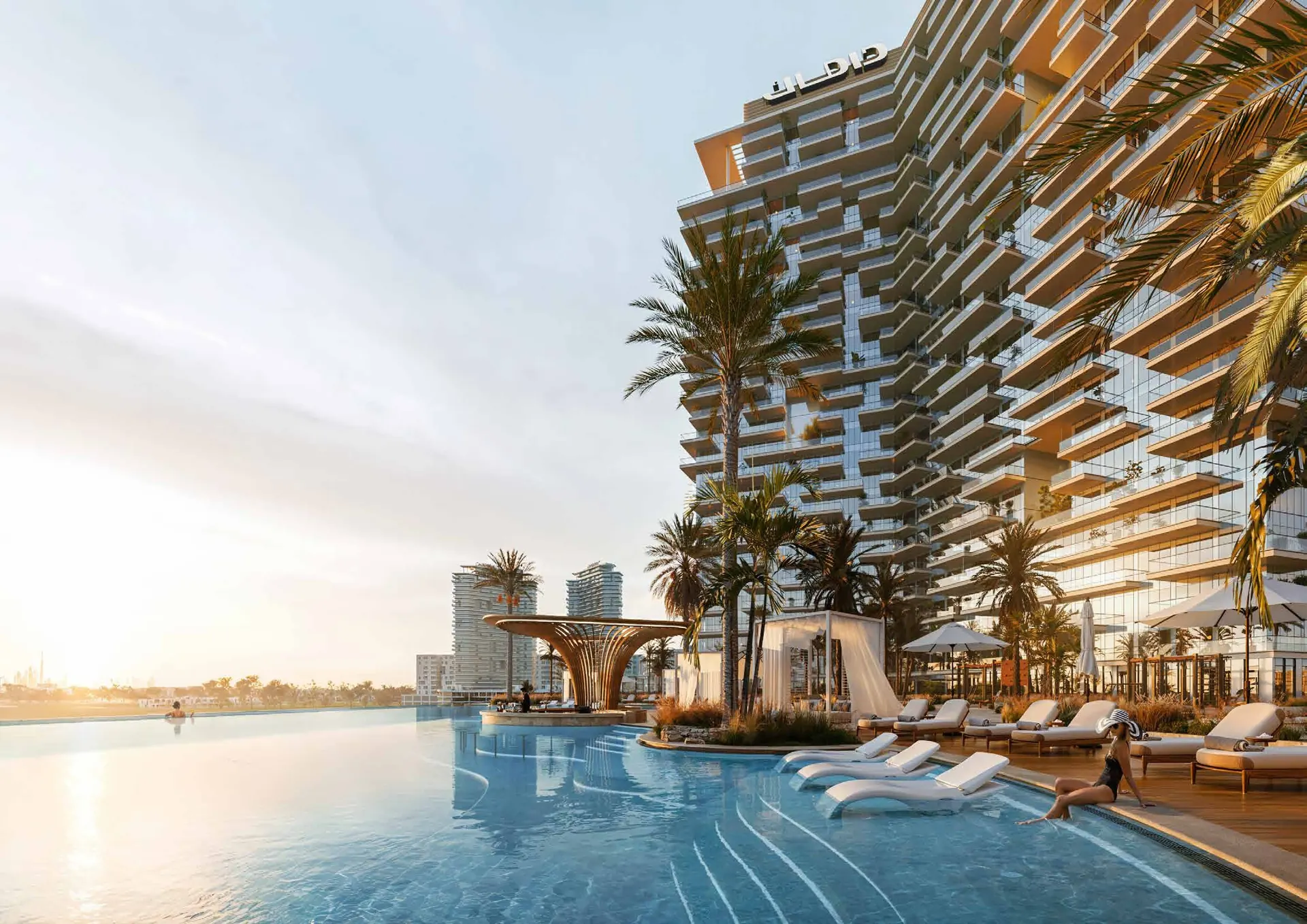 Whispering Waters and the organic pool at DAMAC District