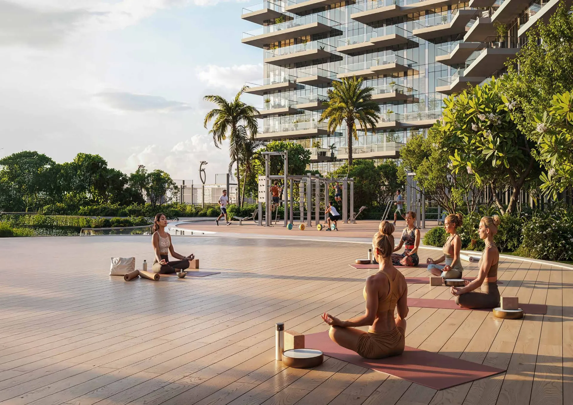 Garden yoga deck at DAMAC District