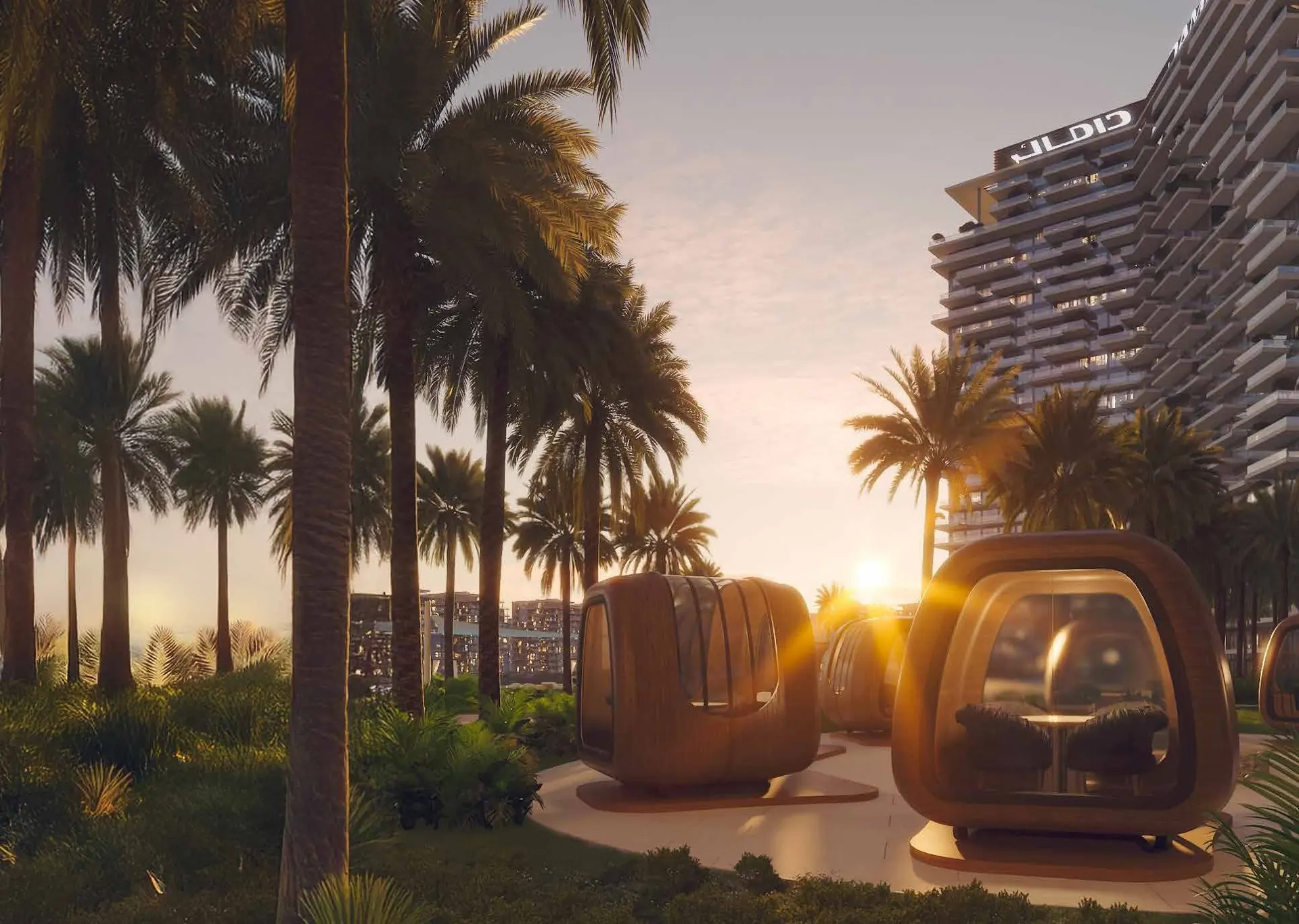 Private dining pods at DAMAC District