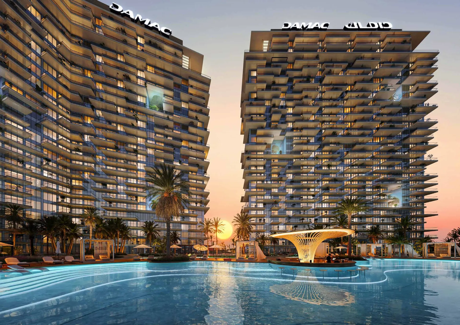 Sunset bar in the pool at DAMAC District